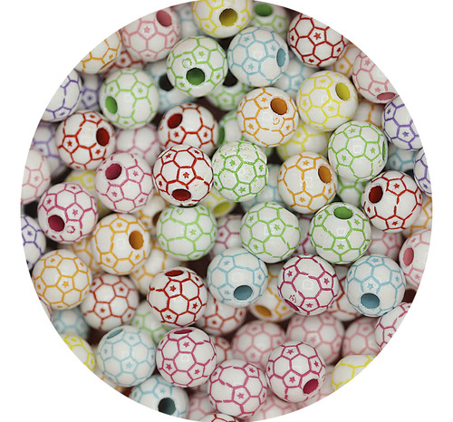 Balón Separador Acrilico Para Pulsera 100gr Futbol Volley Futbol Colores 1 Cm 1 Cm