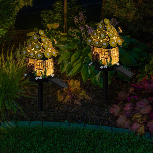 Nueva Lámpara De Suelo De Resina Solar, Luces De Jardín Para