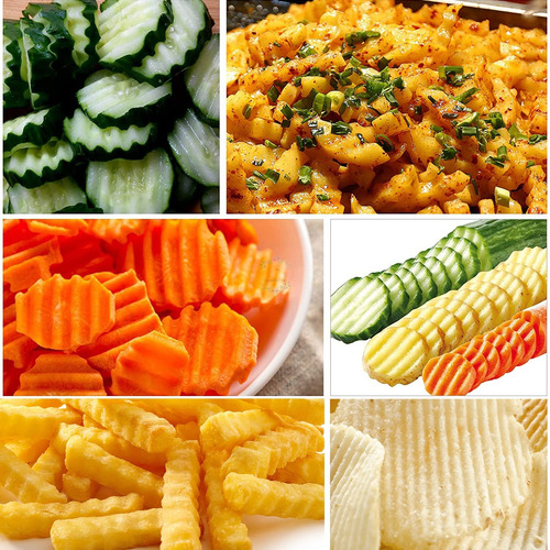 2pz Cortador Arrugas,patata Vegetal Crinkle Ondulado Chopper