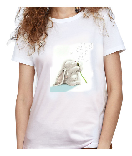 Camiseta Dama Estampada ilustracion Conejo Diente Leon