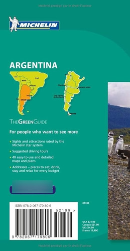 Argentina: , De Vv. Aa.. The Green Guide, Vol. 1. Editorial Michelin, Tapa Blanda, Edición No En Español, 2017