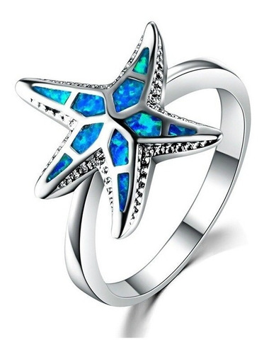 Anillo Estrella Esmalte Azul Animal Naturaleza Amor Mujeres