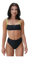 Comprar Malla Bikini Mujer Top Aplique Colaless Alta Traje De Baño