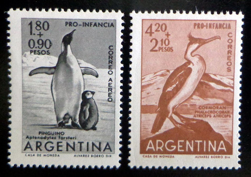 Argentina Aves, Serie Gj 1206-07 Pro Infancia 61 Mint L9256