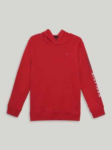 Polerón Hoodie De Niño Solid Script Rojo Tommy Hilfiger