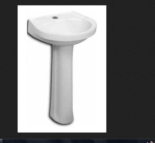  Pileta Con Pedestal Blanco Para Baño Blanco