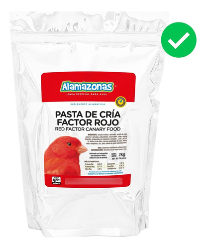 Kit 5 Pasta De Cría Factor Rojo 2kg Pigmento Red Alamazonas