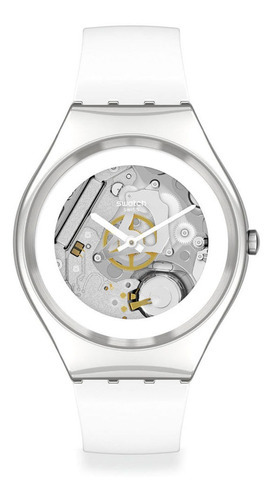 Reloj Swatch Syxs138 Dama Pure White Irony Pulso Silicona