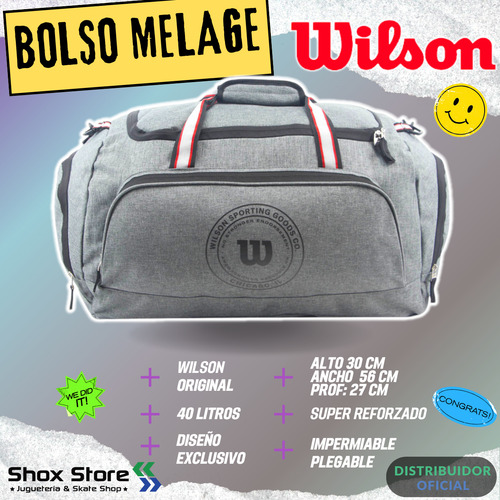 Bolso Wilson Melage Original Deportivo Vieje Cabina Gimnasio