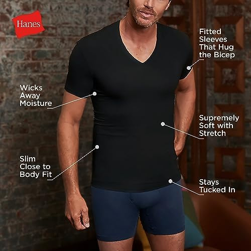 Remera Hanes Ultimate Perfect Flex Con Cuello En V