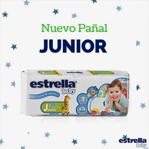 Pañales Estrella Talle Junior + 18kg Pañal Bebe Niños