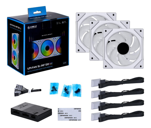 Fan Lian Li Uni Fan Sl-infinity 120 Paquete Triple Argb Blan