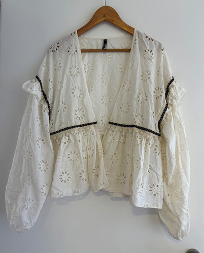 Saco Mujer Zara Trf De Broderie Crema Crema M (Usado)