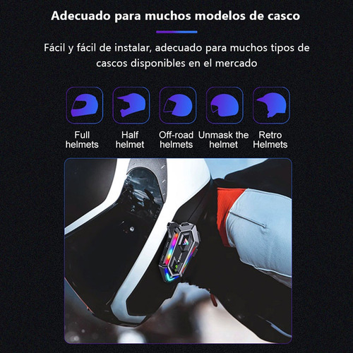 Manos Libres Bluetooth Para Casco Moto - Intercom Práctico