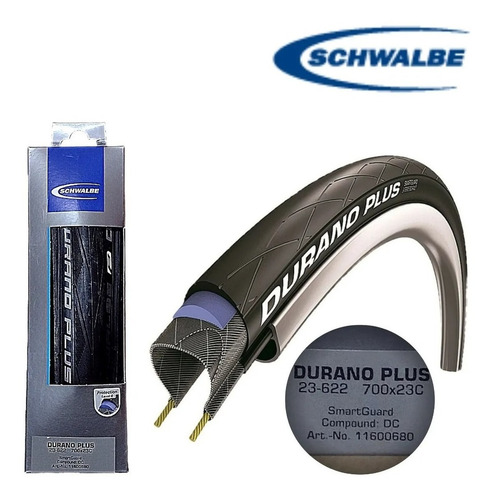 Imagem 2 de 2 de Pneu Schwalbe Durano Plus S-guard 700x23 Dobravel Pto