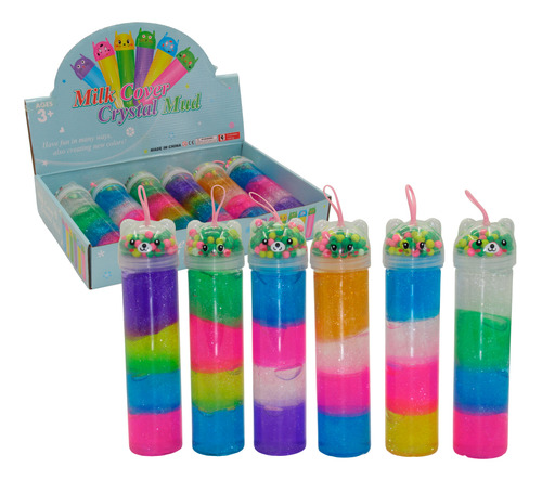 Slime Foam Tubo Gatito 4 Colores Masa Juguete Niños X 6u