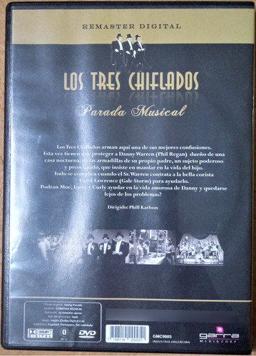 Los 3 Chiflados - Parada Musical Dvd Película 1946 (Usado)