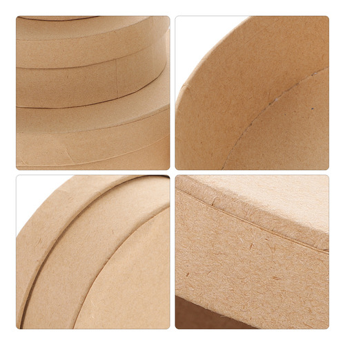 Caja Redonda De Cartón Kraft For Panadería, 5 Unidades