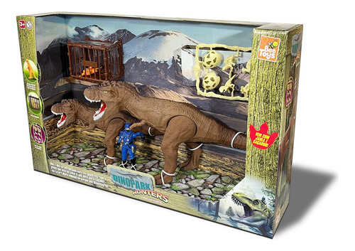 Conjunto Com 2 T-rex Dinopark Hunters Predators Bee Toys