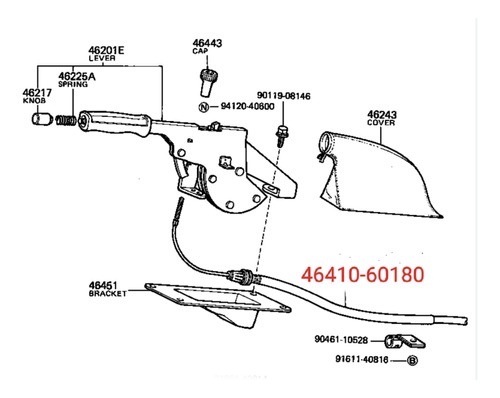 Guaya De Freno De Mano Toyota Fj60 Samuray 46410-60180