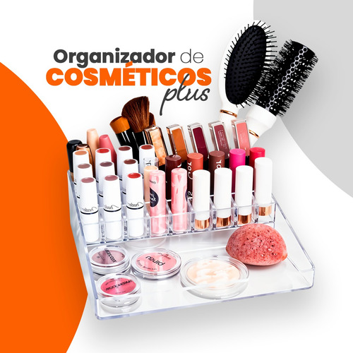 Organizador De Cosméticos Cristal Plus Com 31 Divisórias