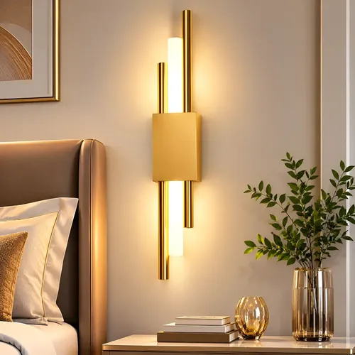 Iluminação Arandela Led Linear Moderna Arandela Dimmable 30w 127/220v Dourado