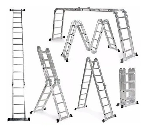 Escalera Multifunción Aluminio Mor 5221 - 4x3 Escalones Ed 