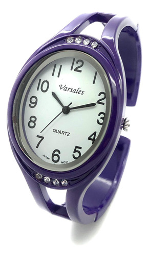 Reloj Moderno Varsales Para Mujer, Elegante, Ovalado, Con Br