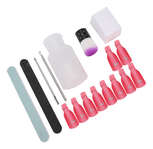 Lima De Uñas Soak Off Clip, Cepillo Profesional Para Decorac