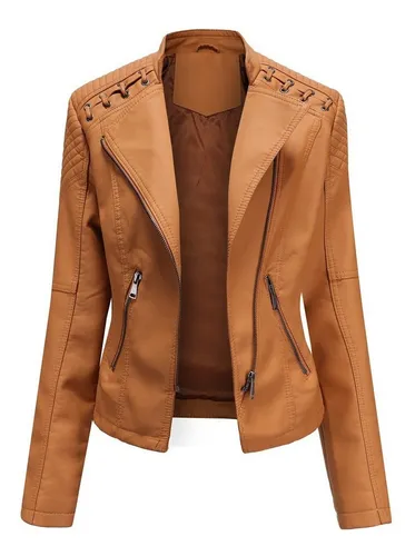 Chamarra de piel color camel sales