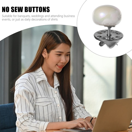 F Broches Con Botones Sin Uñas Y Perlas Para Decorar 20