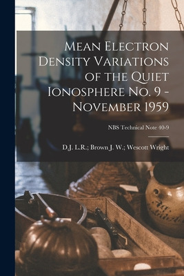Libro Mean Electron Density Variations Of The Quiet Ionos...