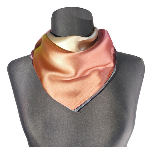 Mascada Seda Paliacate Mujer Pañuelo Pashmina 70x70 Color Beige Diseño De La Tela Colores