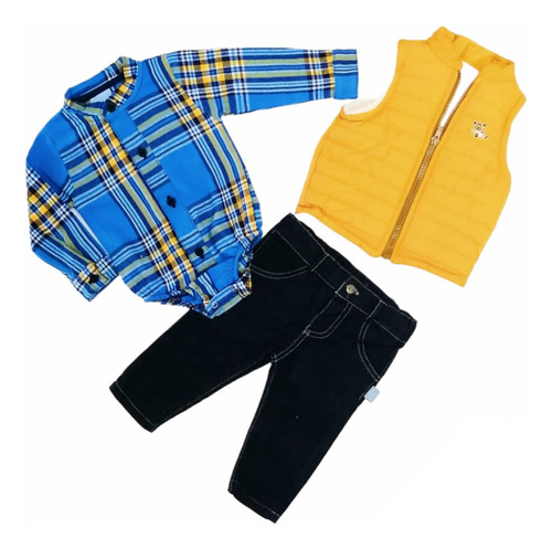 Conjunto Invierno Niño Bebe Chaleco Aborregado Miky 4106