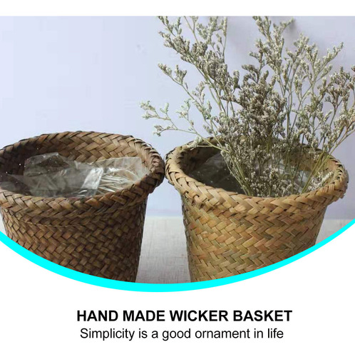 Cesta De Flores Tejida De Mimbre, 2 Cestas Decorativas Para