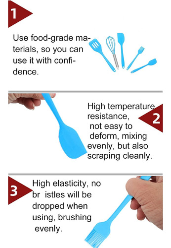 Juego De 5 Utensilios De Cocina De Silicona