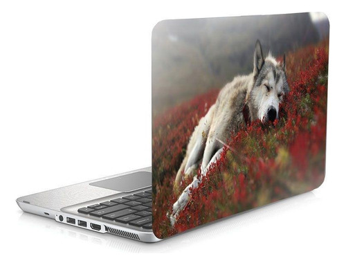 Skin Adesivo Notebook 15 Lobo Wolf Dormindo Sleeping D22