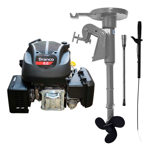 Motor De Popa Gasolina Branco B4t6.0vfe P. Elét. Rabeta Mbe