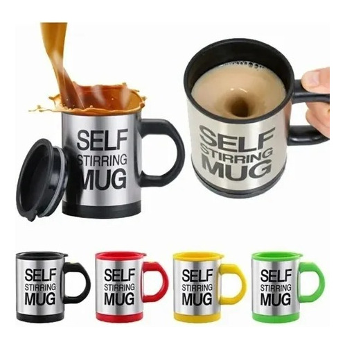 Pack X5 Vaso Taza Café Batidor Automático Self Stirring Mug