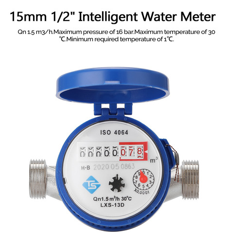 Imagen 4 de 9 de 15mm 1/2 Pulgada Medidor De Agua Inteligente Mecánico Hogar