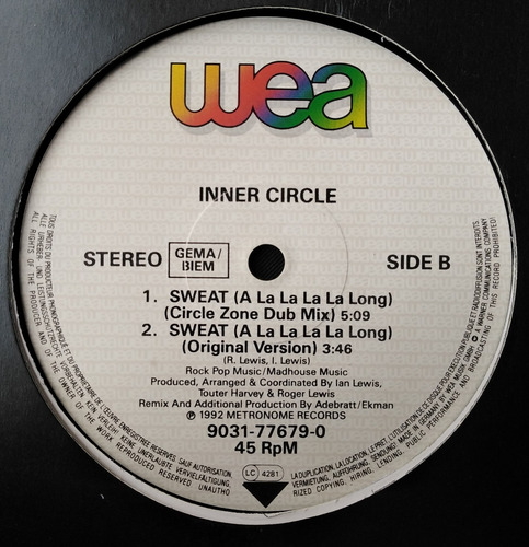 Inner Circle - Sweat (a La La La La Long) - Germany (Usado)