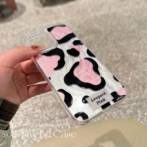 Carcasa Ins Trendy Chic Con Diseño De Leopardo Rosa Para Oppo A16 A15 A17 A1