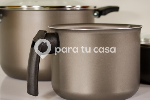 Imagen 5 de 10 de Batería Cocina Olla Aluminio Teflón 10 Piezas Estrela Mta