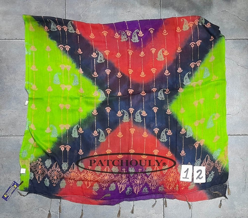 Imagen 7 de 7 de Pareo Playa Hindú Flecos Batik Tie Dye Colores Viscosa Video