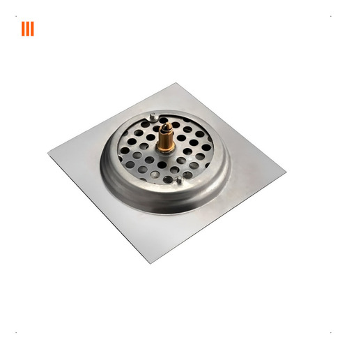Ralo Click 15x15 Quadrado Inteligente Pop Up Inox Oculto Invisível Para Banheiro E Cozinha Acabamento Cromado