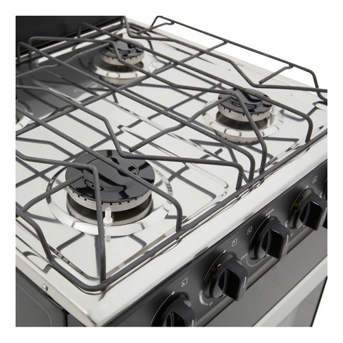 Imagen 5 de 5 de Estufa Haceb Romero 50-T gas natural 4 quemadores negra 120V puerta con visor