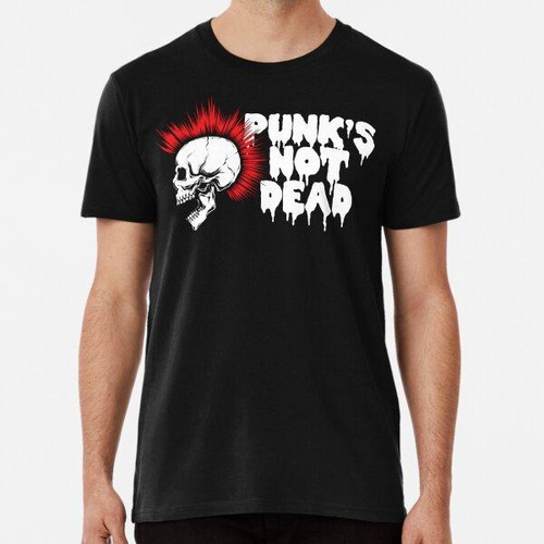 Remera Punks Not Dead Skull Con Peinado Mohawk Rojo Algodon 