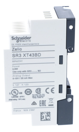 Sr3xt43bd Plc Analogue Io Extension Module, Zelio Logic Sr2