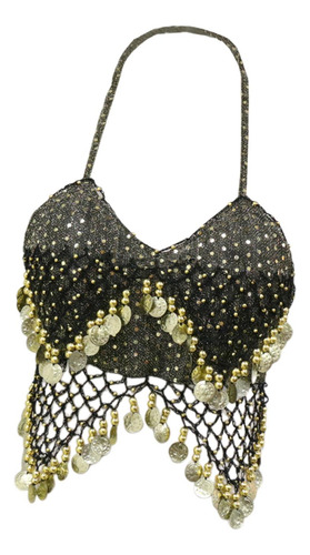 Top Corto Con Lentejuelas, Camiseta Sin Mangas, Para