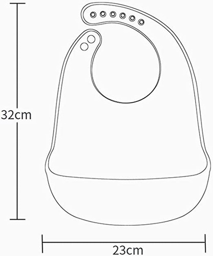 Imagen 2 de 5 de Babero En Silicona Impermeable Con Bolsillo Fácil Limpieza